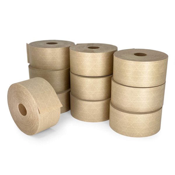 Idl Packaging Gummed Kraft Sealing Tape, 3" Core, 2.75" x 450 Ft., Kraft, Pack of 10 Rolls K9026-10